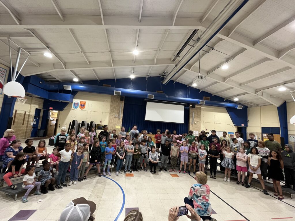 A group of students put on a program