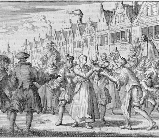 Anna Jansz Etching of woman and child